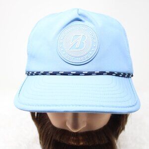 Bridgestone Rope Hat Mens Snapback Blue Golf 100% Polyester Adjustable Cap
